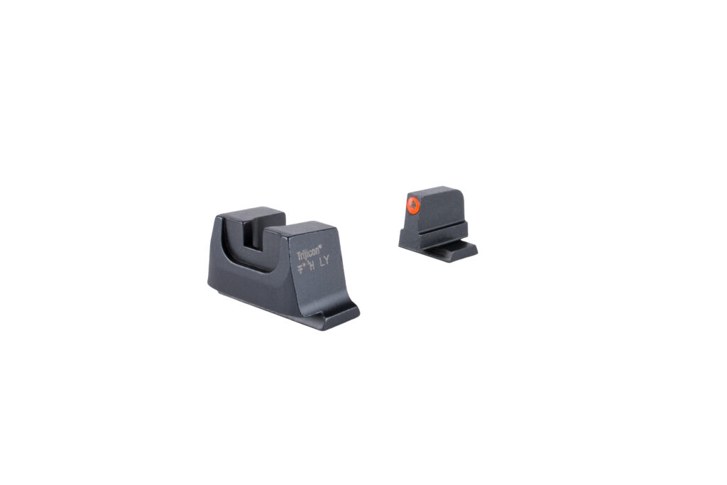 Trijicon Suppressor/Optic Height Sight Set for Smith & Wesson M&P C.O.R.E./M2.0 Optics Ready, Orange-Outline Green Tritium Front, Non-Tritium Rear