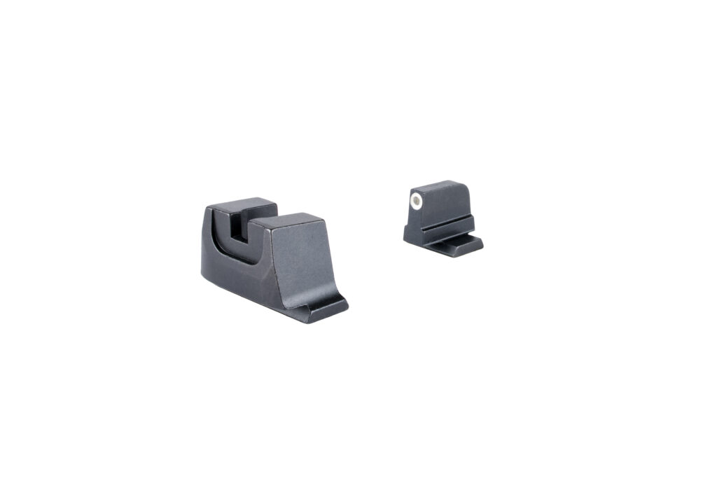 Trijicon Suppressor/Optic Height Sight Set for Smith & Wesson M&P C.O.R.E./M2.0 Optics Ready, White-Outline Green Tritium Front, Non-Tritium Rear