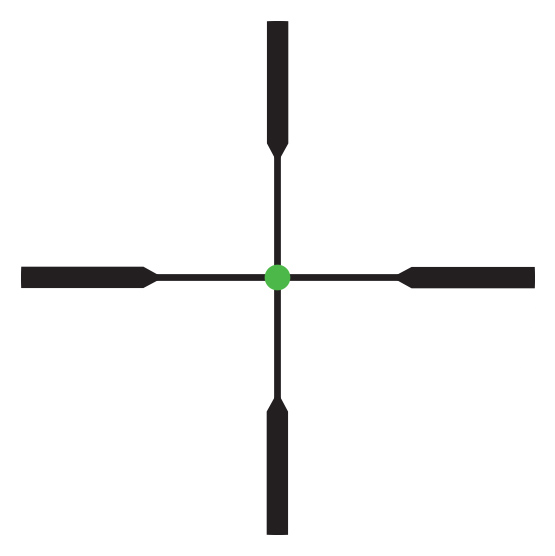 Trijicon AccuPoint 1-6x24 TR25-C-200080 - Standard duplex crosshair with green dot reticle diagram