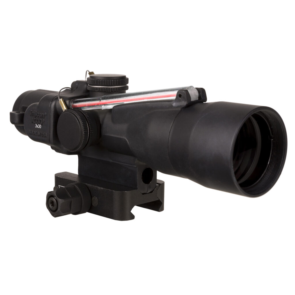 Trijicon Compact ACOG 3x30 Riflescope, Red .300 Blackout 115/220gr Crosshair Reticle, Q-LOC Mount, Black