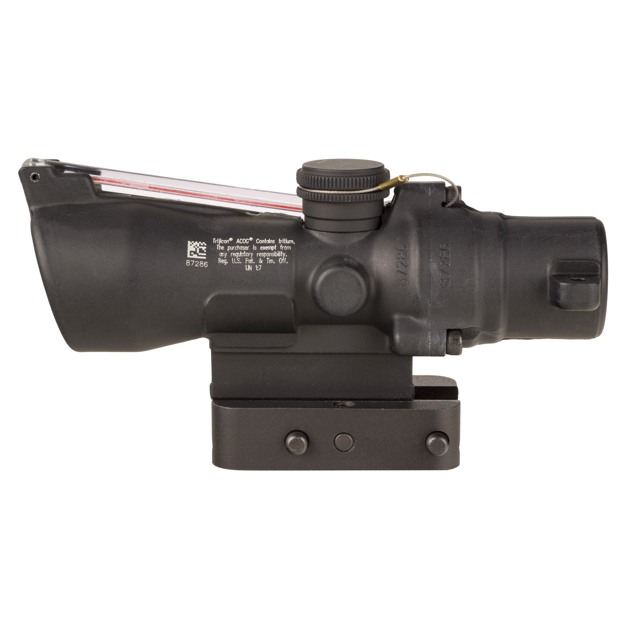 Trijicon Compact ACOG 3x24 Riflescope, Red .223/55gr Horseshoe/Dot Reticle, Q-LOC Mount, Black