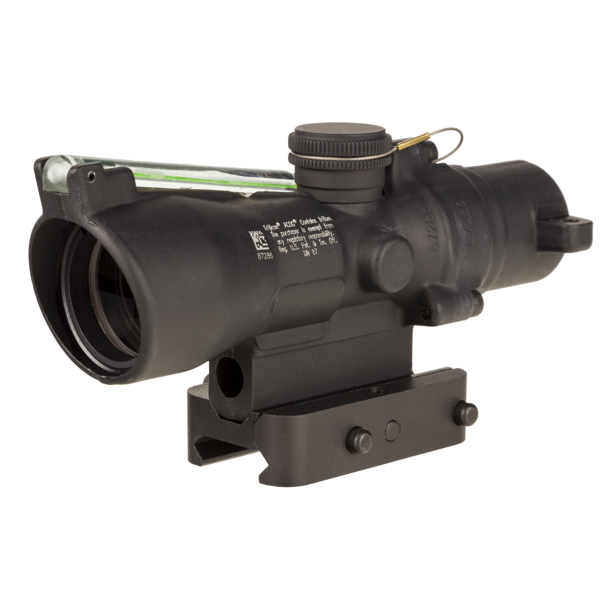 Trijicon Compact ACOG 3x24 Riflescope, Green .223/55gr Horseshoe/Dot Reticle, Q-LOC Mount, Black