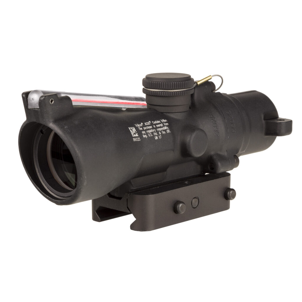 Trijicon Compact ACOG 3x24 Low-Height Riflescope, Red 7.62x39/123gr Horseshoe/Dot Reticle, Q-LOC Mount, Black