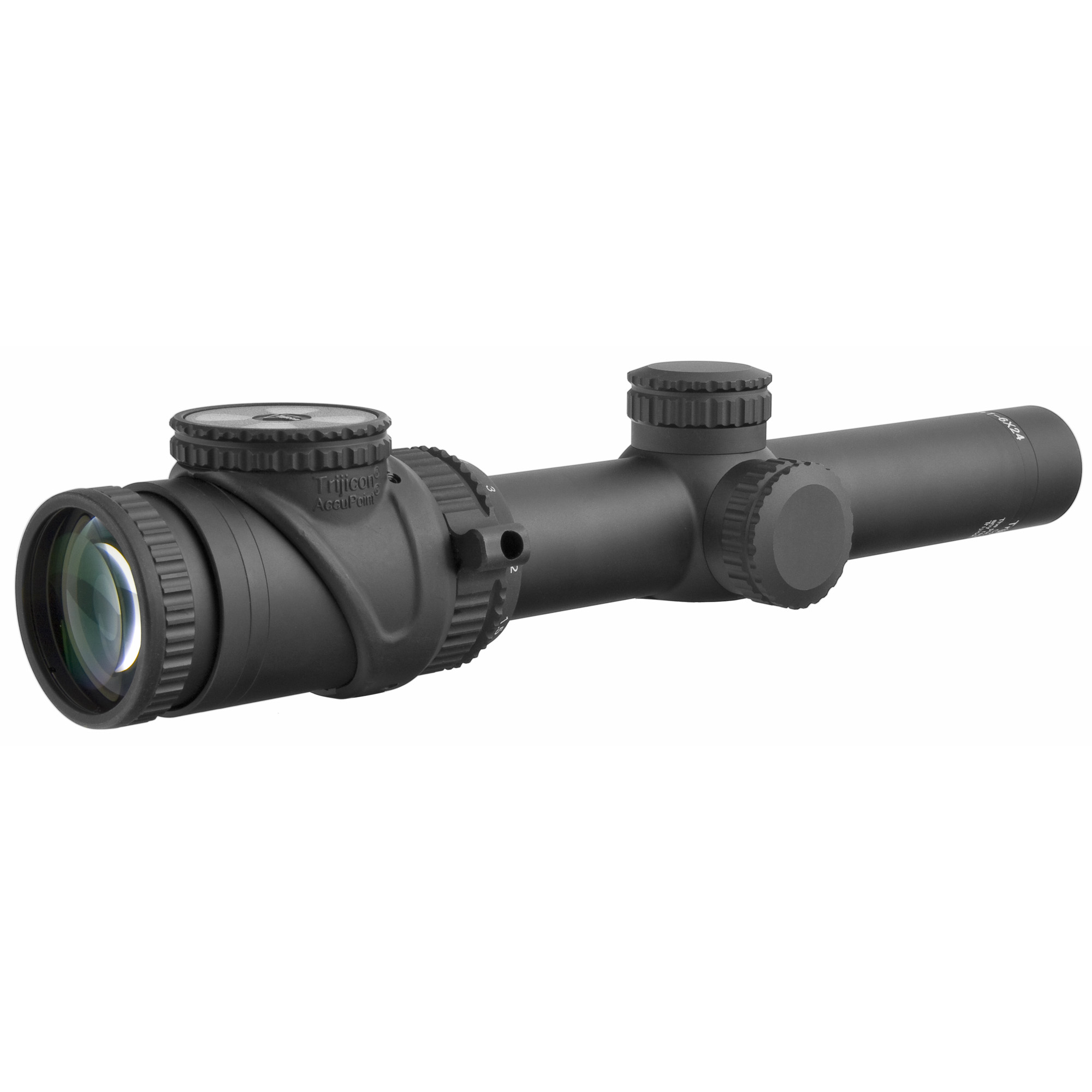Trijicon AccuPoint 1-6×24 Riflescope, Duplex Reticle, Green Dot, Matte Black - scope exterior view