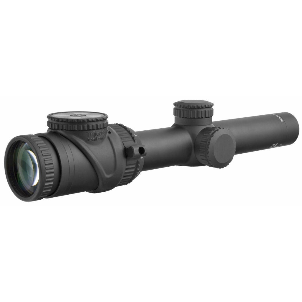 Trijicon AccuPoint 1-6×24 Riflescope, Amber Triangle Post Reticle, Matte Black - scope exterior view