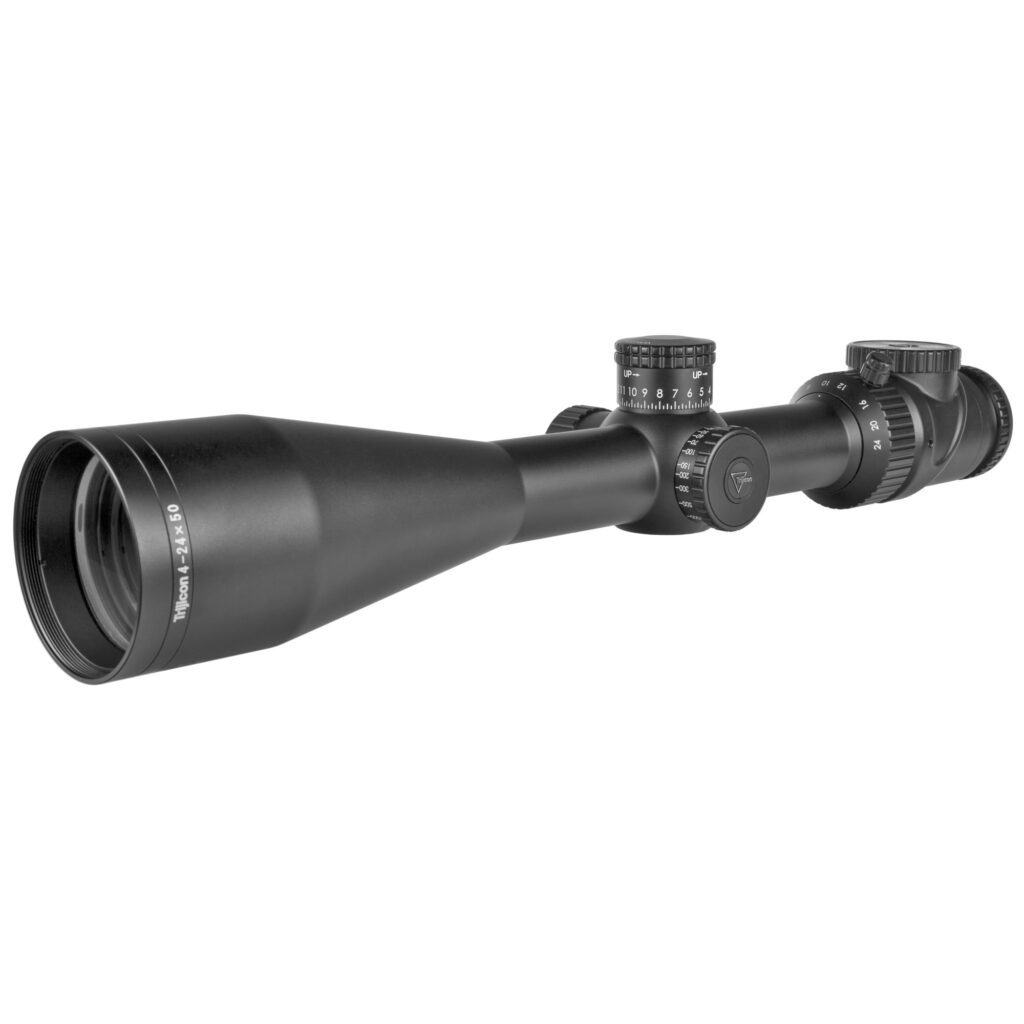Trijicon AccuPoint 4-24×50 Riflescope, MOA Ranging Reticle, Green Dot, Satin Black - scope exterior view