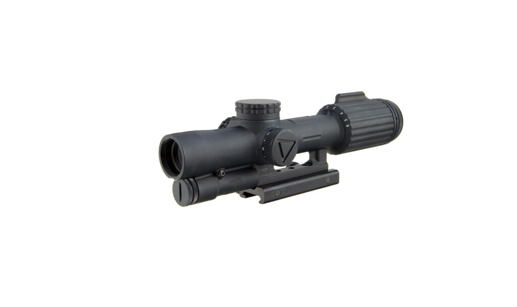 Trijicon VCOG 1-6×24 FFP Riflescope, Green MOA Segmented Circle/Crosshair Reticle, Thumbscrew Mount, Black - exterior view