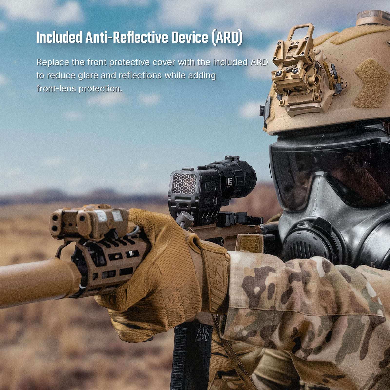 Osight R red dot sight with included anti-reflective device