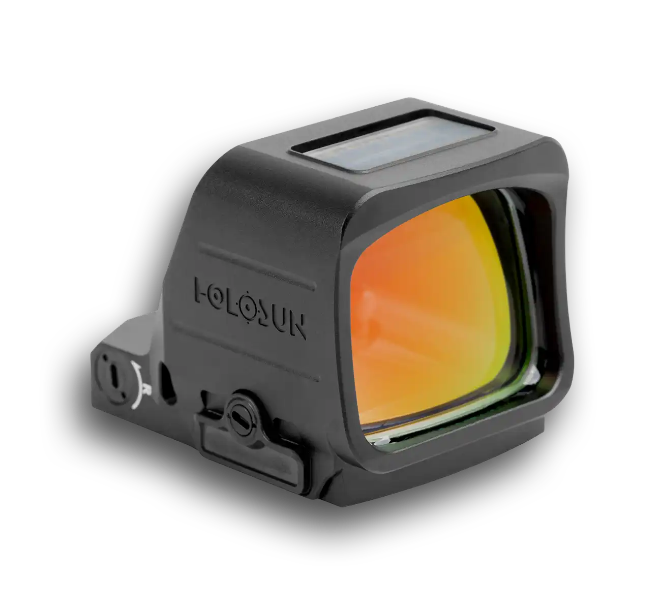 Holosun 507 Pro Max competition optic showing its enlarged window and forward sunshade