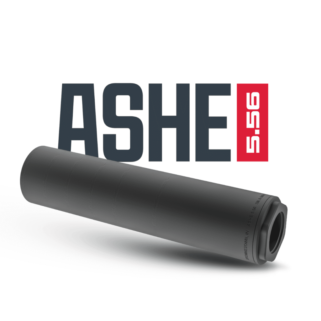 One Horse ASHE, 5.56 NATO/.223 Rem Suppressor, 6", Titanium, Black, 1/2x28