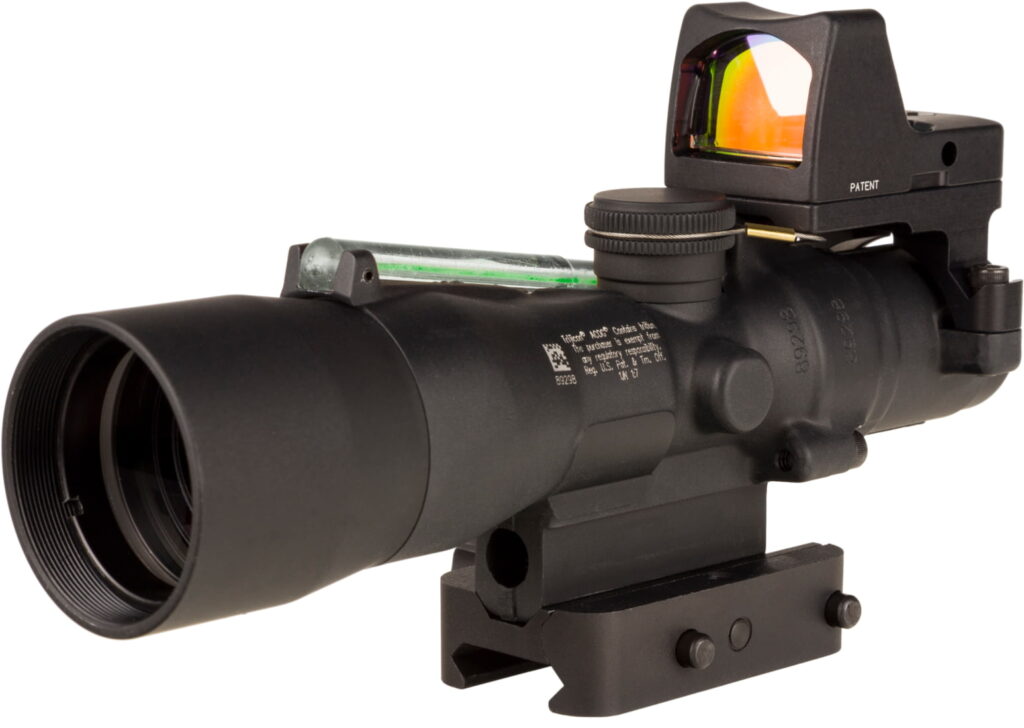 Trijicon Compact ACOG 3x30 Riflescope with RMR Type 2, Green 5.56/62gr Horseshoe/Dot Reticle, Q-LOC Mount