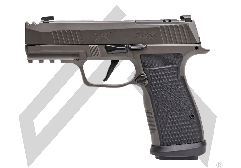 SIG P365 Legion pistol with AXG alloy grip module, G10 panels, and Legion Gray finish