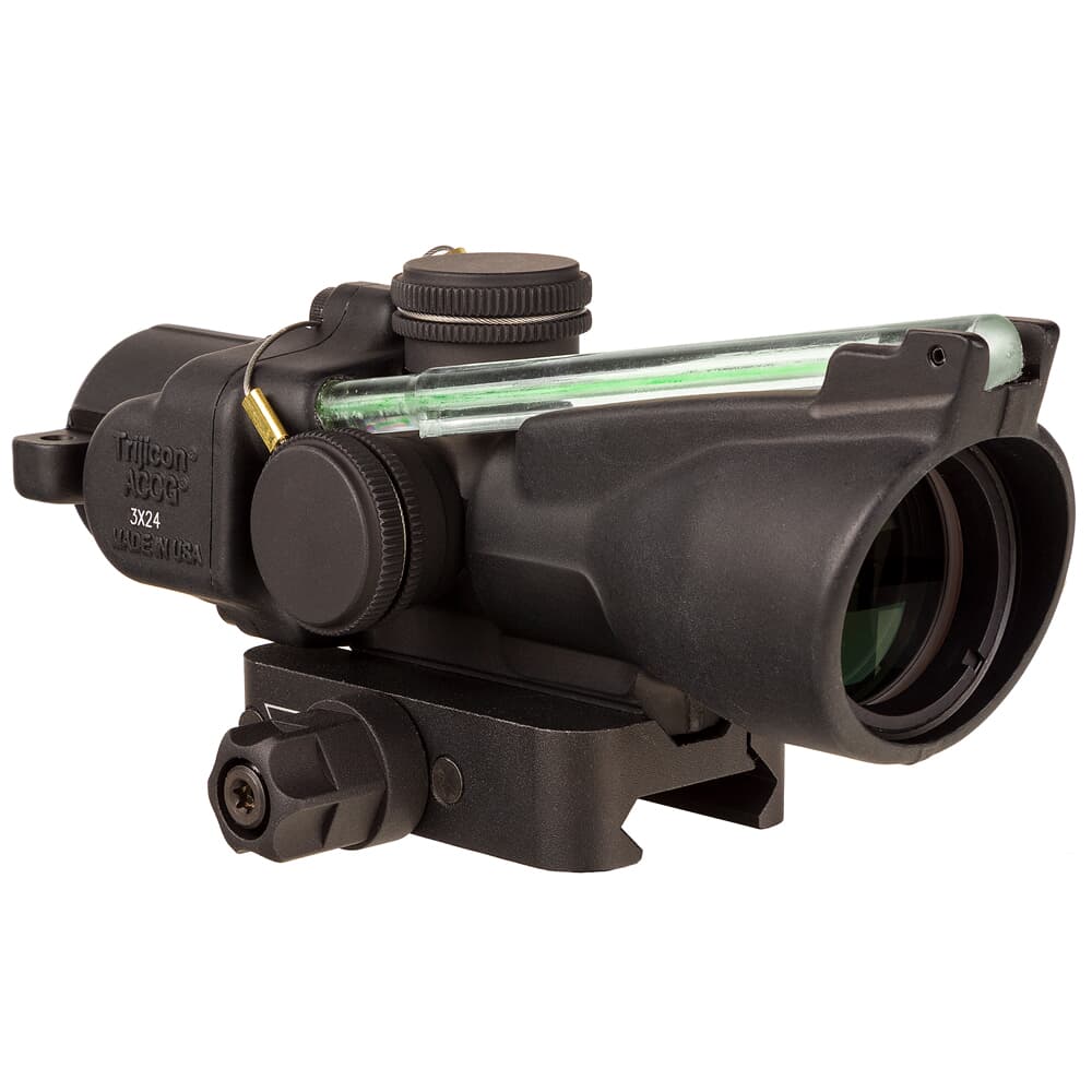 Trijicon Compact ACOG 3x24 Low-Height Riflescope, Green .223/55gr Horseshoe/Dot Reticle, Q-LOC Mount, Black