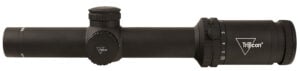 Trijicon Credo 1-6x24 riflescope with capped controls and a matte-black finish