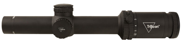 Trijicon Credo 1-6x24 riflescope with capped controls and a matte-black finish