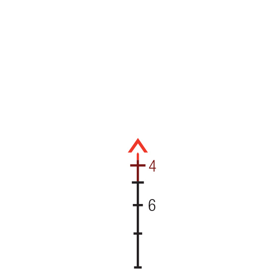 Trijicon ACOG reticle diagram showing the red chevron in model TA31-D-100288