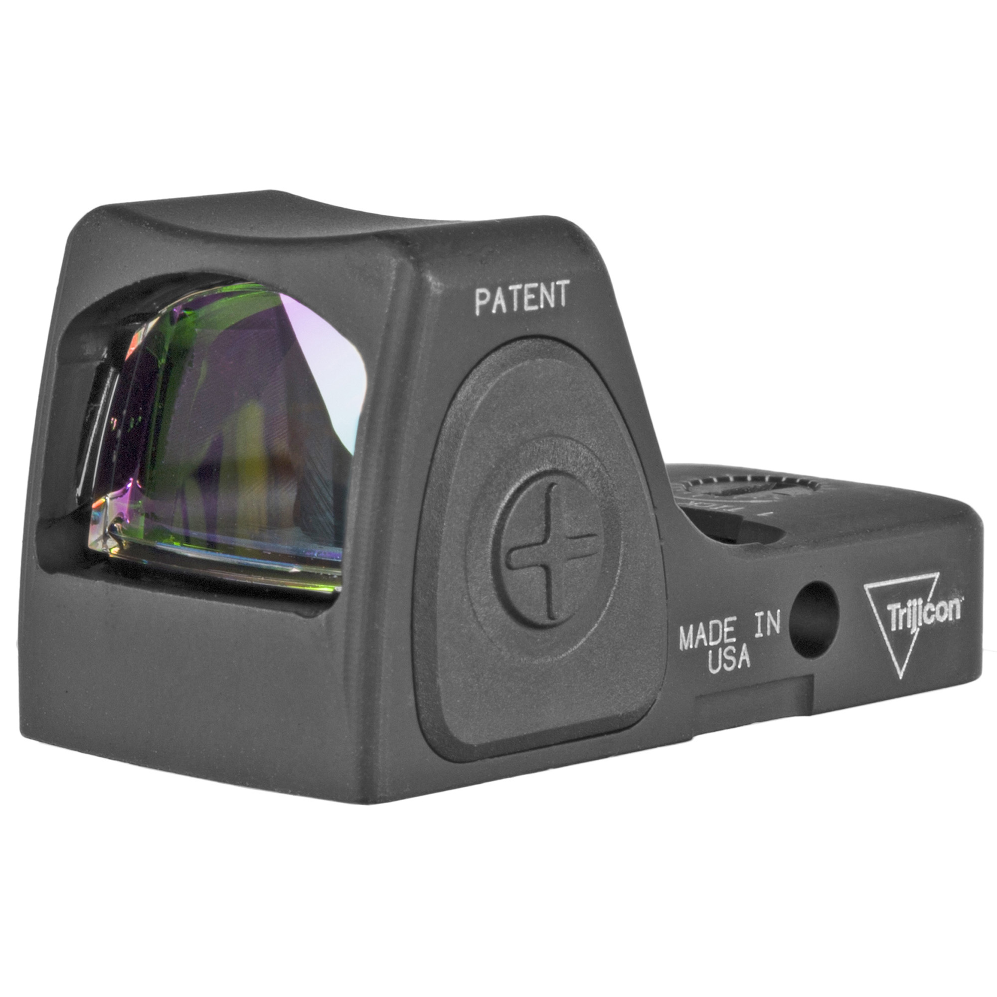 Trijicon RMRcc compact red dot sight with its separate RMRcc mounting footprint