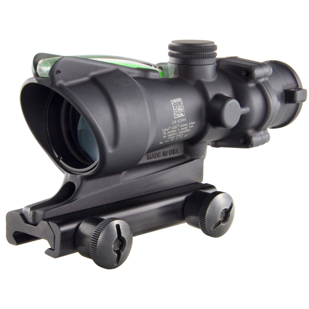 Trijicon ACOG TA31F-G 4×32 Riflescope, Green .223 Chevron Reticle, TA51 Mount, Black