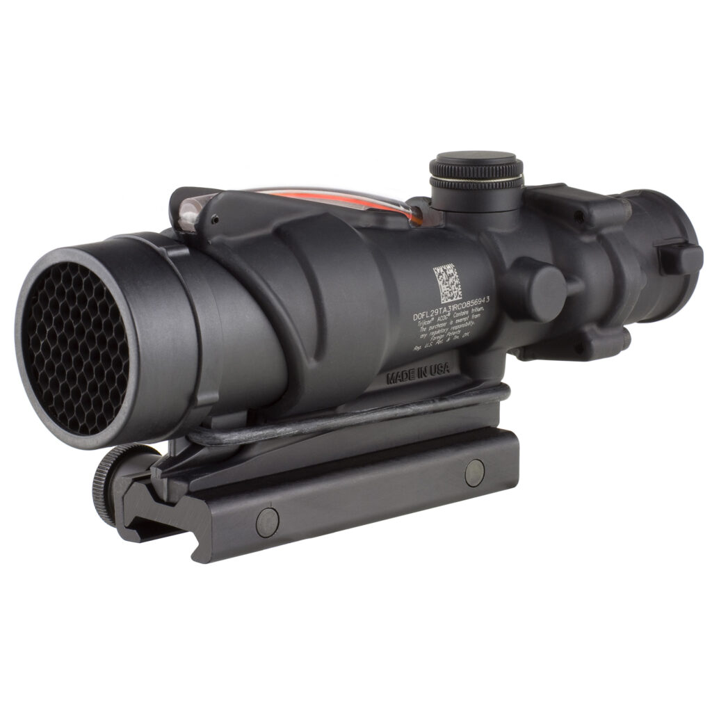 Trijicon ACOG TA31RCO-A4CP 4×32 Riflescope, Red Chevron Reticle for M16A4, TA51 Mount, Black