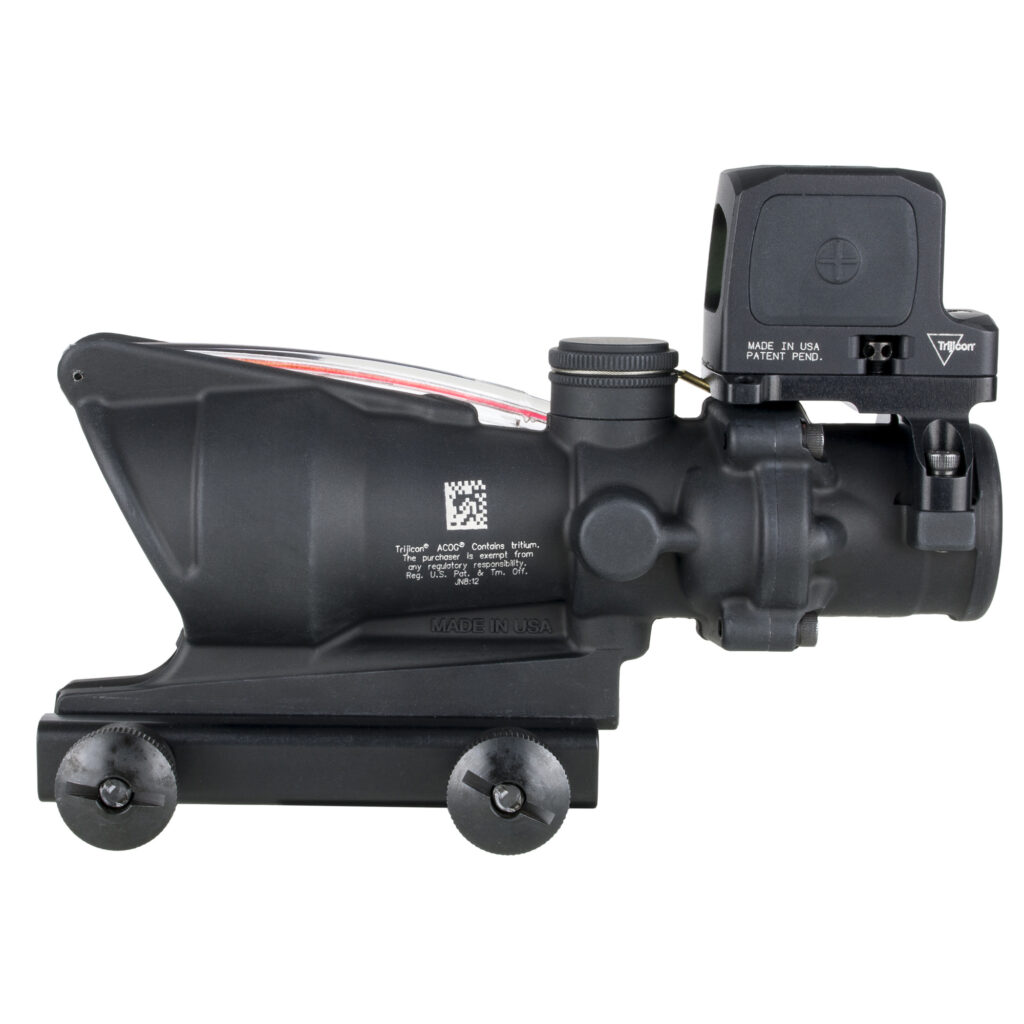 Trijicon ACOG 4×32 Riflescope with RCR, Red .223 Chevron Reticle, 3.25 MOA Red Dot, Black