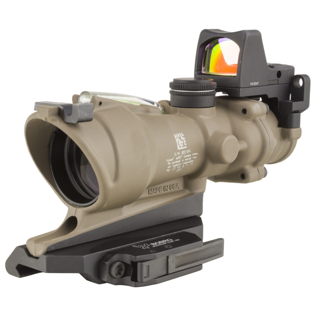 Trijicon ACOG ECOS 4×32 Riflescope with RMR Type 2, Green 5.56 Crosshair Reticle, Quick-Release Mount, Flat Dark Earth