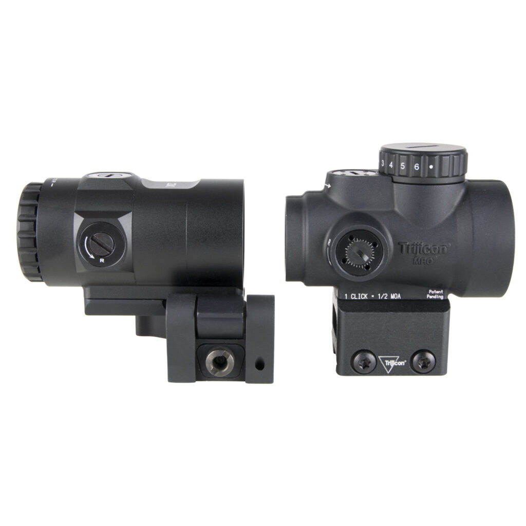 Trijicon MRO SD 1×25 2 MOA Red Dot Sight with 3x Magnifier, Full Co-Witness Q-LOC Mount, Black