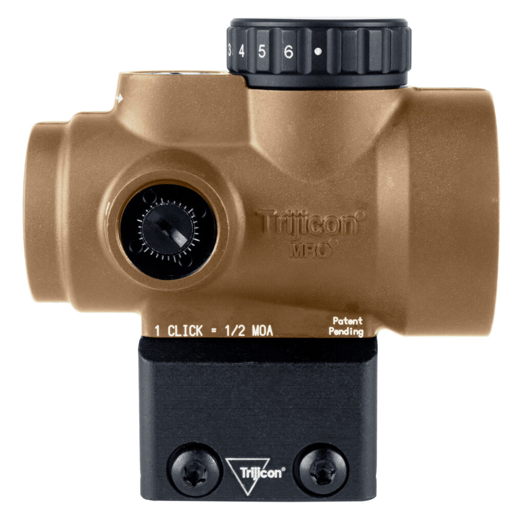 Trijicon MRO SD 1×25 2 MOA Green Dot Sight, Full Co-Witness Mount, Coyote Brown