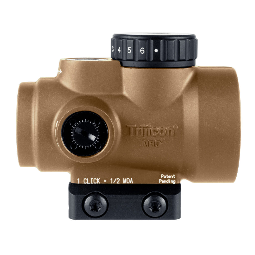 Trijicon MRO SD 1×25 2 MOA Green Dot Sight, Low Mount, Coyote Brown