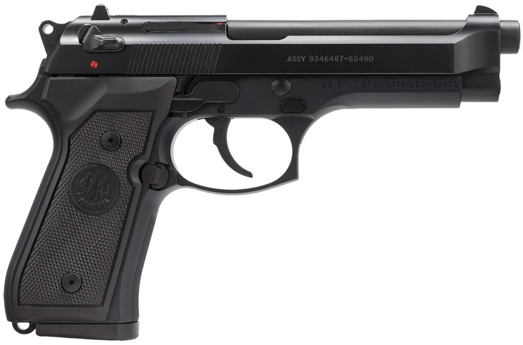 Beretta M9, 9mm Luger Pistol, 4.9" Barrel, Black Bruniton, CA Compliant, 10+1 Capacity