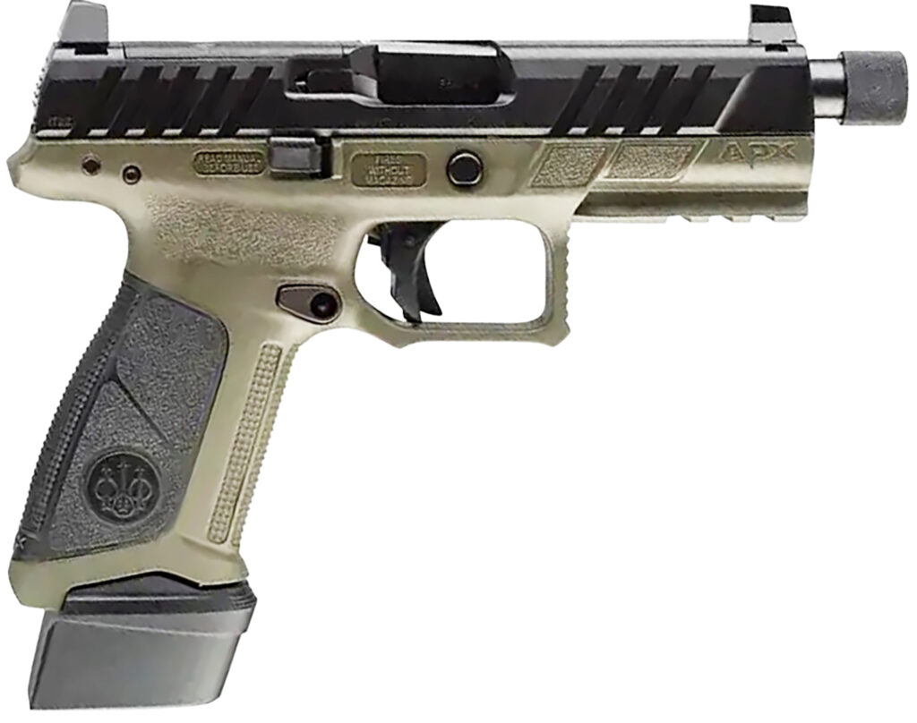 Beretta APX A1 Tactical, 9mm Luger Pistol, 4.8" Threaded Barrel, OD Green with Black Controls, Optics Ready, 21+1 Capacity
