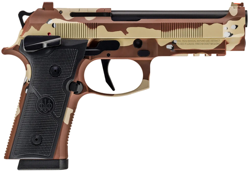 Beretta 92XI Combat SAO, 9mm Luger Pistol, 4.7" Barrel, Chocolate Chip Camo Cerakote, 18+1 Capacity