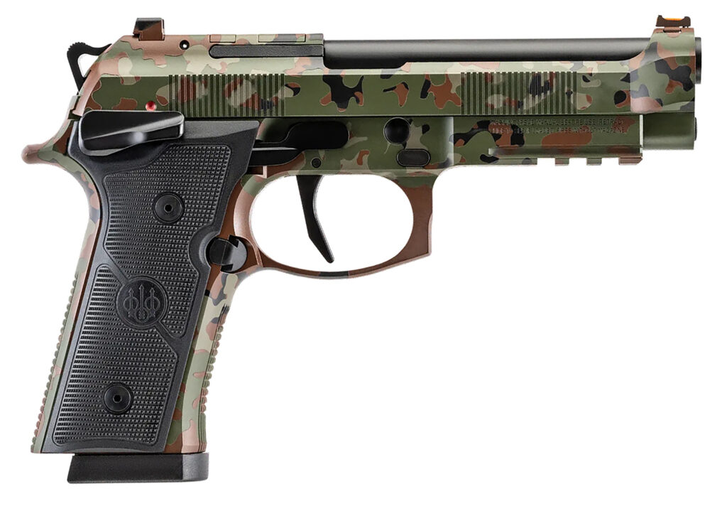 Beretta 92XI SAO, 9mm Luger Pistol, 4.7" Barrel, Flecktarn Camo Cerakote, Optics Ready, 15+1 Capacity