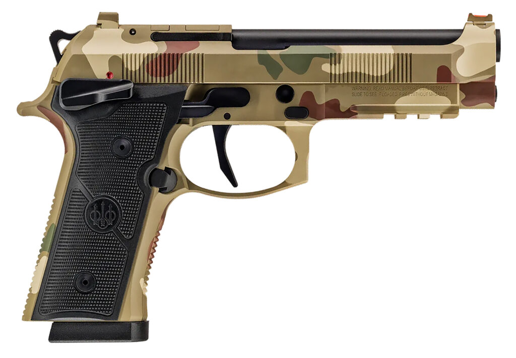 Beretta 92XI SAO, 9mm Luger Pistol, 4.7" Barrel, Frog Skin Camo Cerakote, Optics Ready, 15+1 Capacity