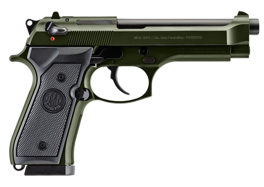 Beretta 92FS, 9mm Luger Pistol, 4.9" Barrel, OD Green Cerakote, 15+1 Capacity