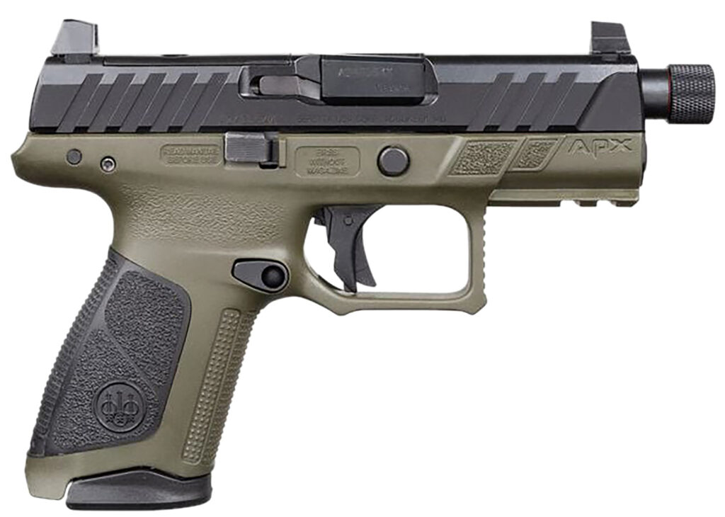 Beretta APX A1 Tactical, 9mm Luger Pistol, 4.2" Threaded Barrel, OD Green Cerakote with Black Controls, Optics Ready, 15+1 Capacity