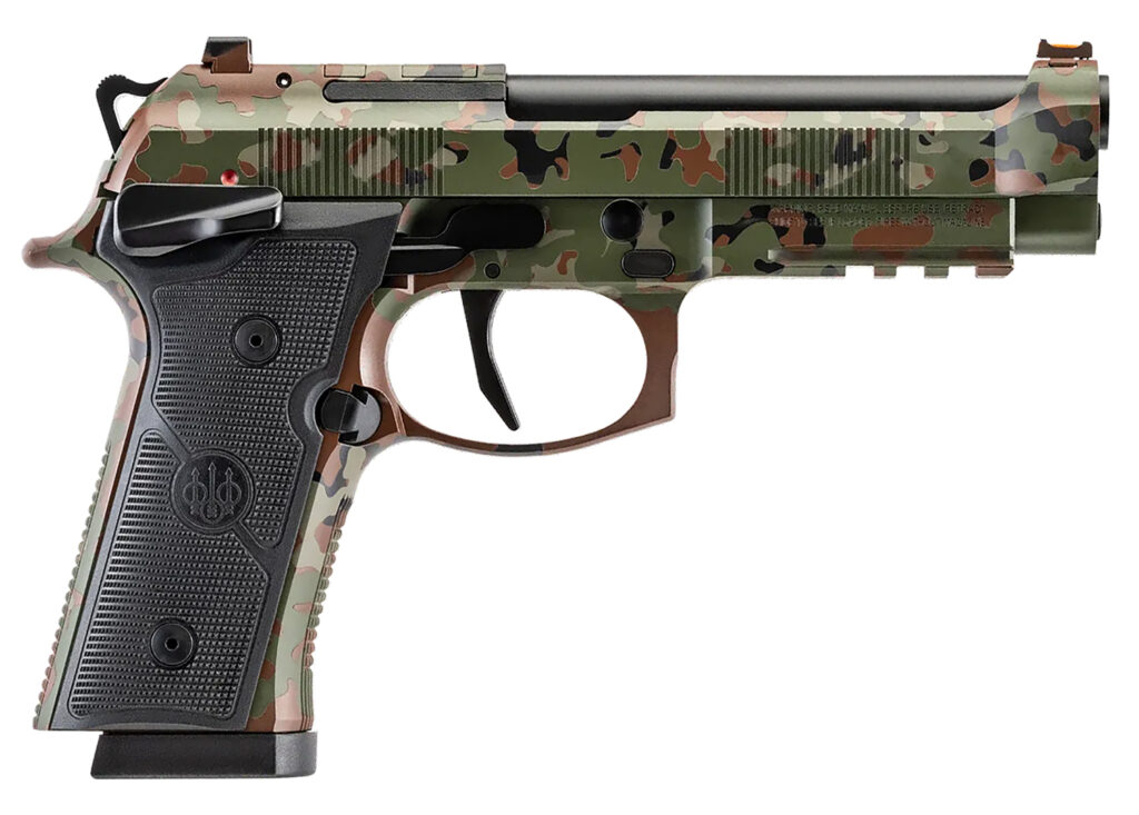Beretta 92XI SAO, 9mm Luger Pistol, 4.7" Barrel, Flecktarn Camo Cerakote, Optics Ready, 10+1 Capacity