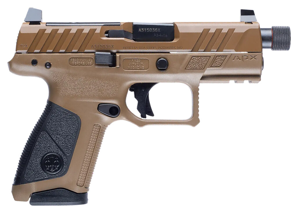 Beretta APX A1 Tactical, 9mm Luger Pistol, 4.2" Threaded Barrel, Flat Dark Earth, Optics Ready, 15+1 Capacity