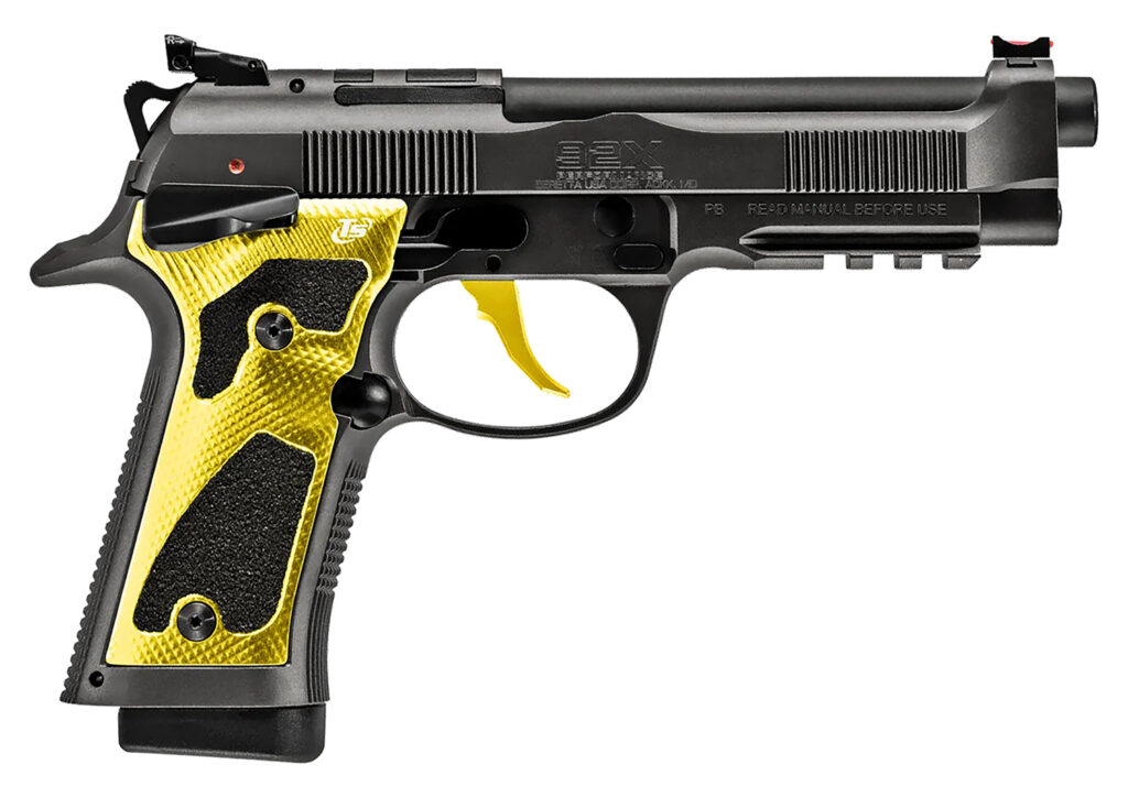 Beretta 92X PCO, 9mm Luger Pistol, 4.9" Barrel, Graphite Gray, Yellow Accents, Optics Ready, 18+1 Capacity